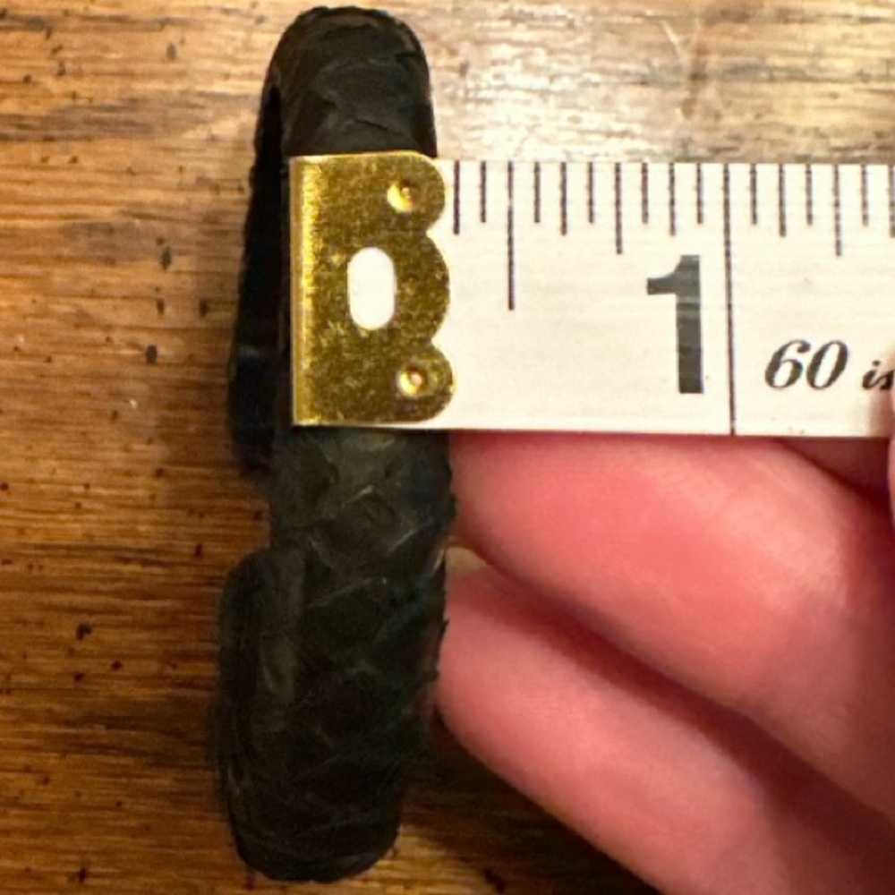 PRESMER Black Genuine Snakeskin Leather Cuff Bracelet Size Small NEW Retired - Picture 5 of 6